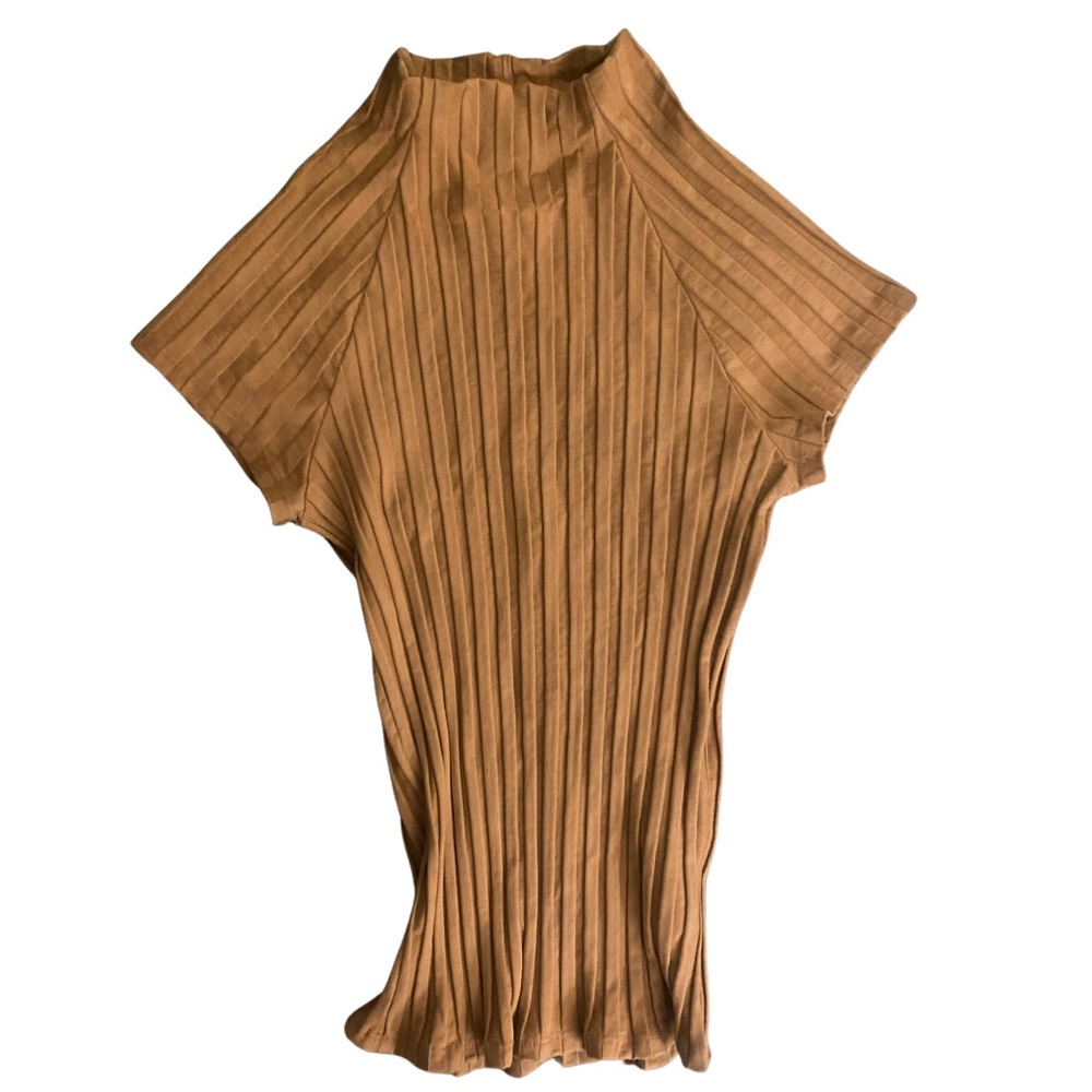 Tan Reformation accordion tee